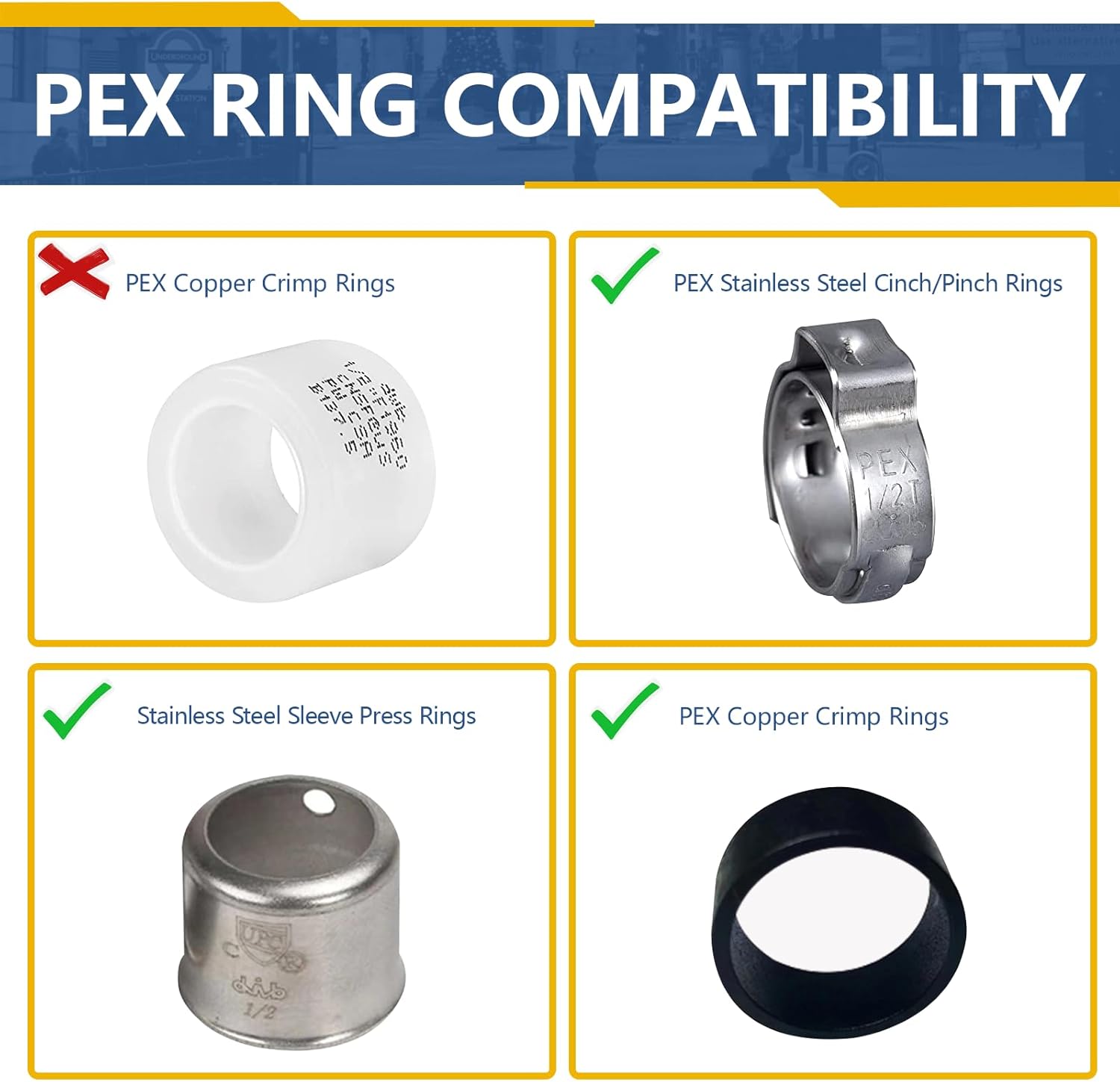 3/4Inch PEX Copper Press Fittings,3/4" Press X 3/4" PEX Crimp Coupling Adapter for Copper and Pex Pipe Connection(10Pack,LF Brass Material)(PEX1807346)