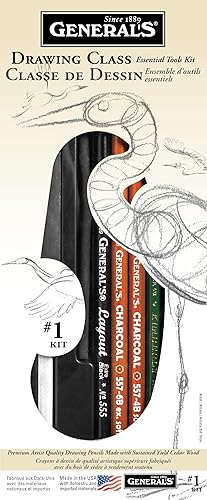 General Pencil Kit de herramientas esenciales de clase de dibujo de medios mixtos