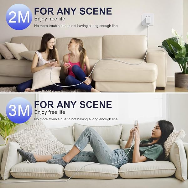 for iPhone Charger Fast Charge, 2Pack PD Fast Apple Charger UK USB C Plug With 2M&3M iPhone Fast Charger Cable [ MFi Certified] Lightning Cable for iPhone 14 13 12 11 Pro Max XS X 8 6, iPad - 5