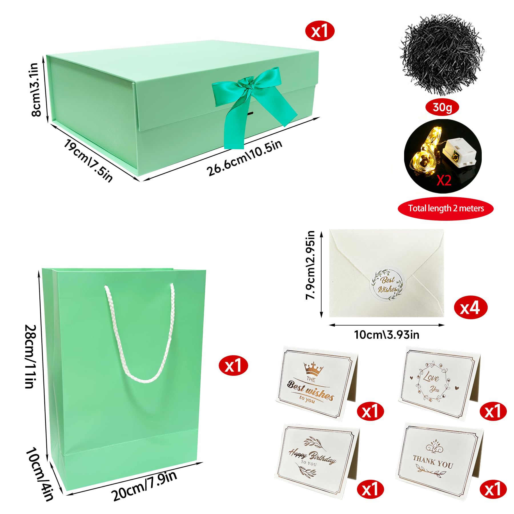 YeahBoom Scatola Regalo Magnetica Con Fiocco – 26,5x19x8 Cm, Per Matrimoni, Compleanni E San Valentino, Colore Nero