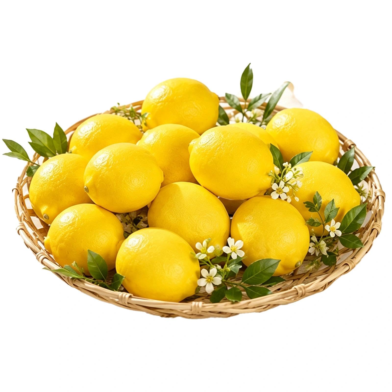 12 limoni artificiali decorativi, limoni gialli, in plastica, frutti artificiali realistici, per cucina, sala da pranzo e arredamento mediterraneo