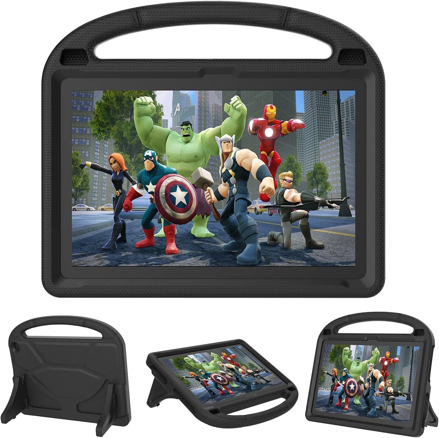 DICEKOO Kids Case for New10-inch Tablet 2023, Lightweight Shockproof Kids Friendly Full Cover with Handle Kickstand - Black