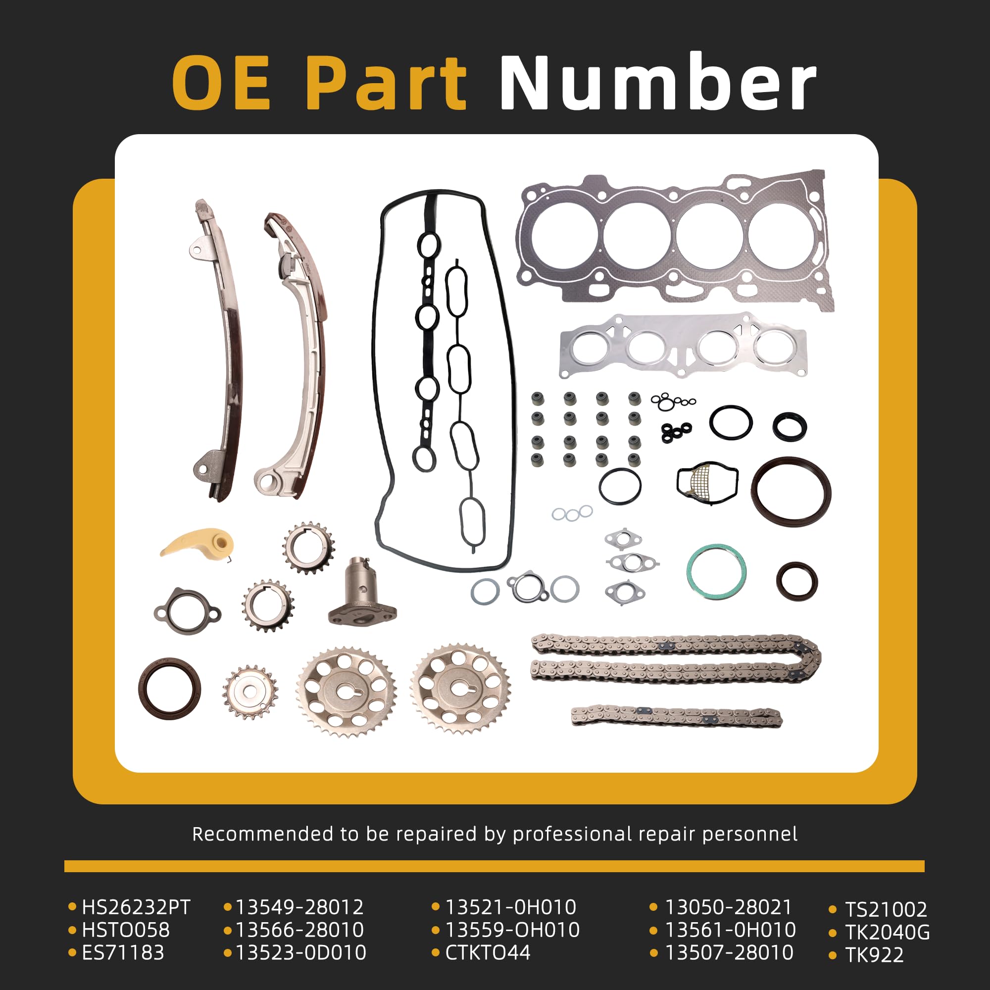 Amazon.com: JAVOUKA HS26232PT Head Gasket Set+Timing Chain Kit