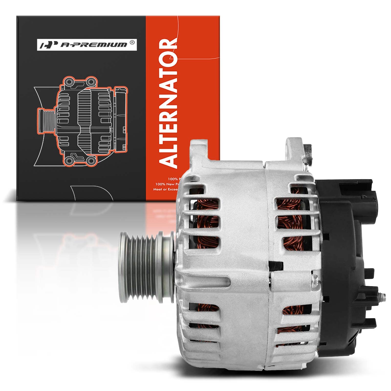 A-Premium Alternator Compatible with Volkswagen Jetta Beetle2015 2.0L, Passat 08 13-16 3.0L, CC 09-11 3.0L & Audi TT Quattro 08-09 3.2L, 12V 140A CW 6-Groove Clutch Pulley, Replace# 06F903023P