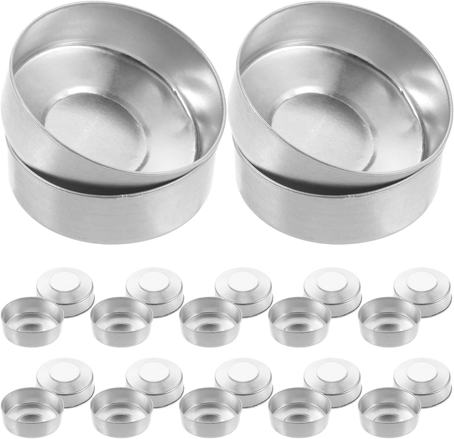 Levemolo 500pcs Aluminum Tea Light Tins for Candle Making Empty Case Containers for Votives Tart Warmers and Crafts Silver Tea Light Cups