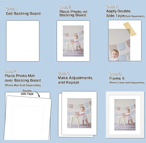 Miniatura 48 de 11 x 14 pulgadas color blanco esteras de respaldo Juego completo