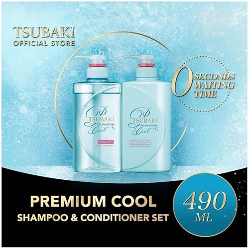 Miniatura 3 de TSUBAKI Premium Cool Shampoo 16.6 fl oz & Conditoner 16.6 fl oz Set Par (Cool Minty Edition) SOFIA by ODE