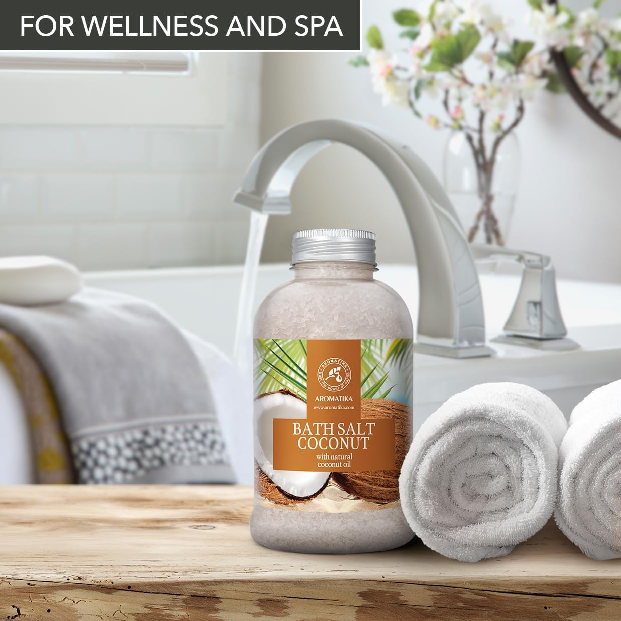 Bath Sea Salt Coconut 21.16 Oz (600g) - Bath Salts with Natural Coconut Oil for Bath Soak - Relaxing Bath - Body Care - Muscle Relaxation - Good Sleep - Aromatherapy Bath Salts - Herb Bath Salt - Image 9