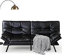 Vista 5 de Sofá cama plegable de espuma viscoelástica convertible con reposabrazos y respaldos ajustables para espacios pequeños, oficina, estudio