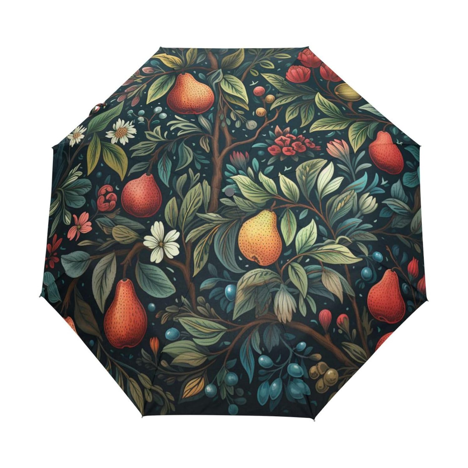 Watercolor Plum Trees Automatic Umbrella Windproof Foldable Umbrells Auto Open Close for Girls Boys Women 88cm Pattern
