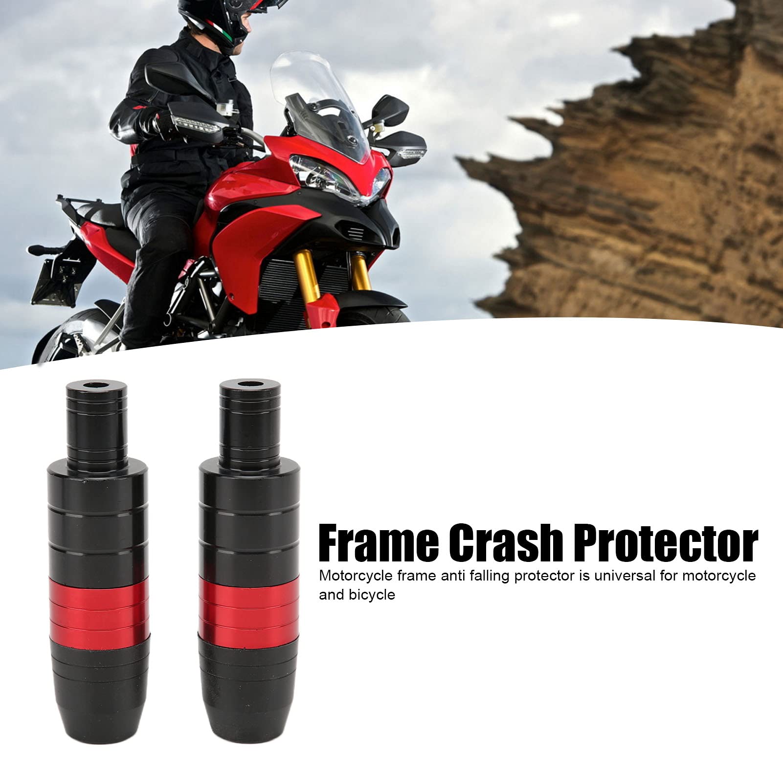 KIMISS Moto Paratelaio Crash, Lega di Alluminio Aviod Crash Protezioni Forte Resistenza Agli Urti Universale per Moto Bicicletta