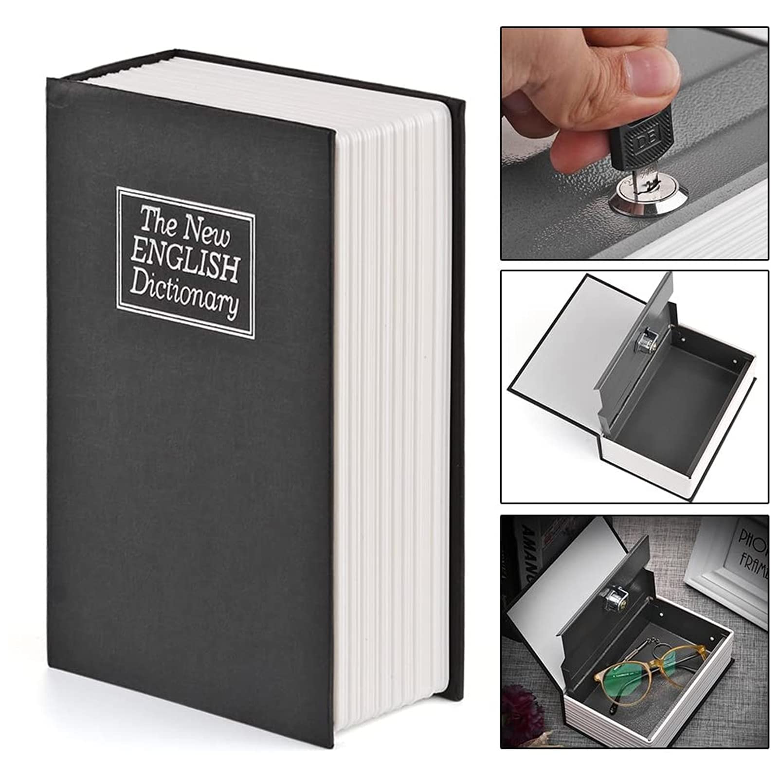 FOLOSAFENAR Book Safe Money Saving Box book safe Metal Coin Bank Safe Box Home Decor kilitli metal kutu for Storing Valuables Cash Diversion Safes - Image 2