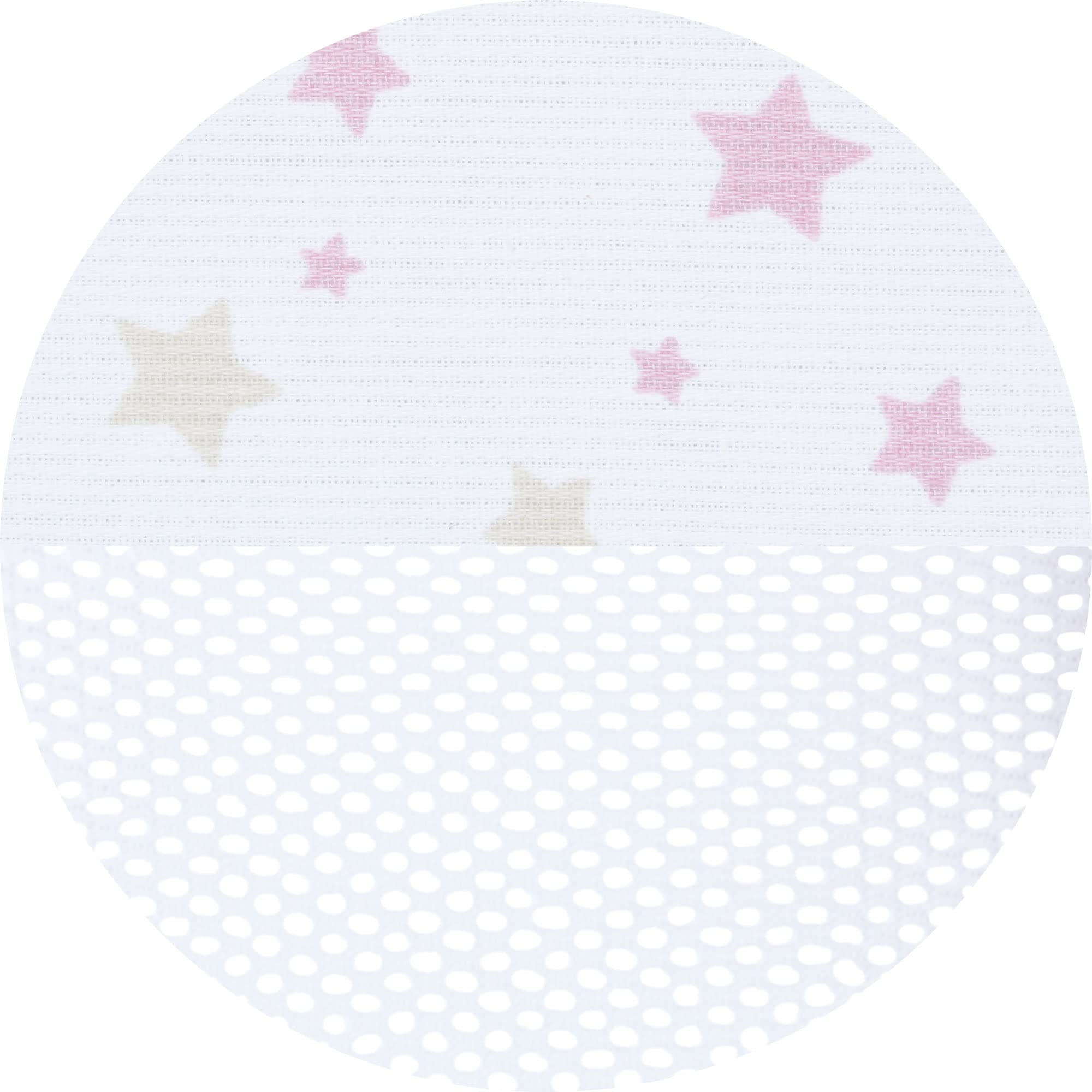babybay Paracolpi in mesh per modello Boxspring XXL, bianco mix di stelle sabbia/bacca