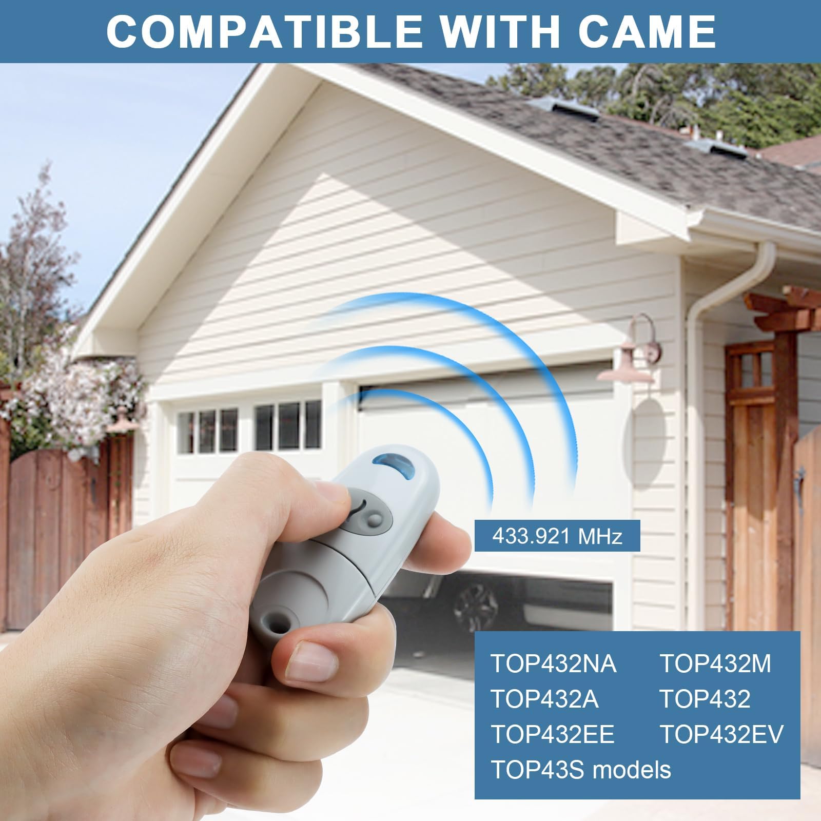 2PCS Telecomando Cancello Universali per Garage Cancelli, Trasmettitore Portachiavi a 433,92MHz Compatibile con CAME Top432NA/432EE/432EV/432A/432M/432S/T432