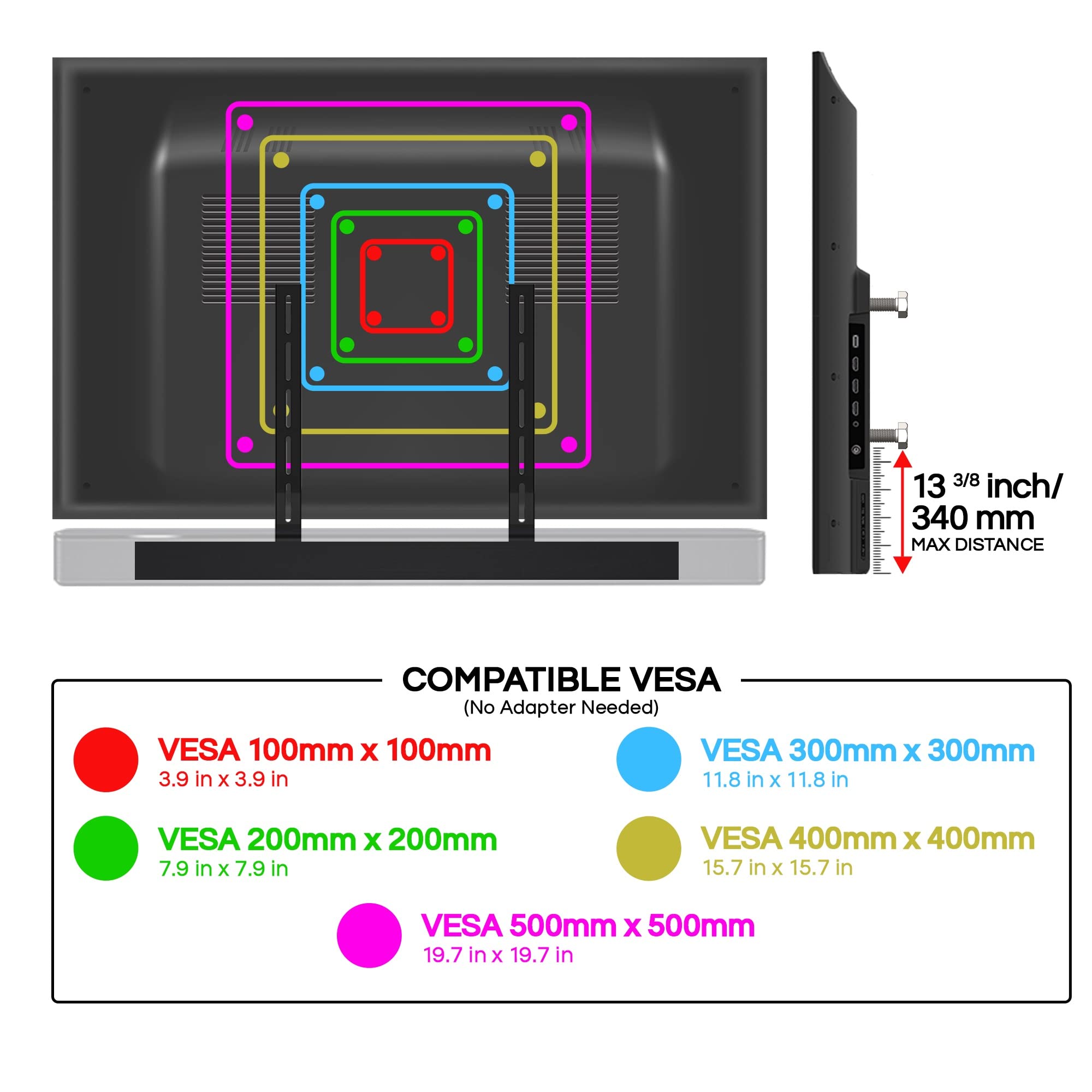 Supporto TV Universale Per Soundbar Bose 300/500/550/600/700/900/Ultra E TV Speaker – Si Monta Sotto Il TV, Invisibile E Facile Da Installare