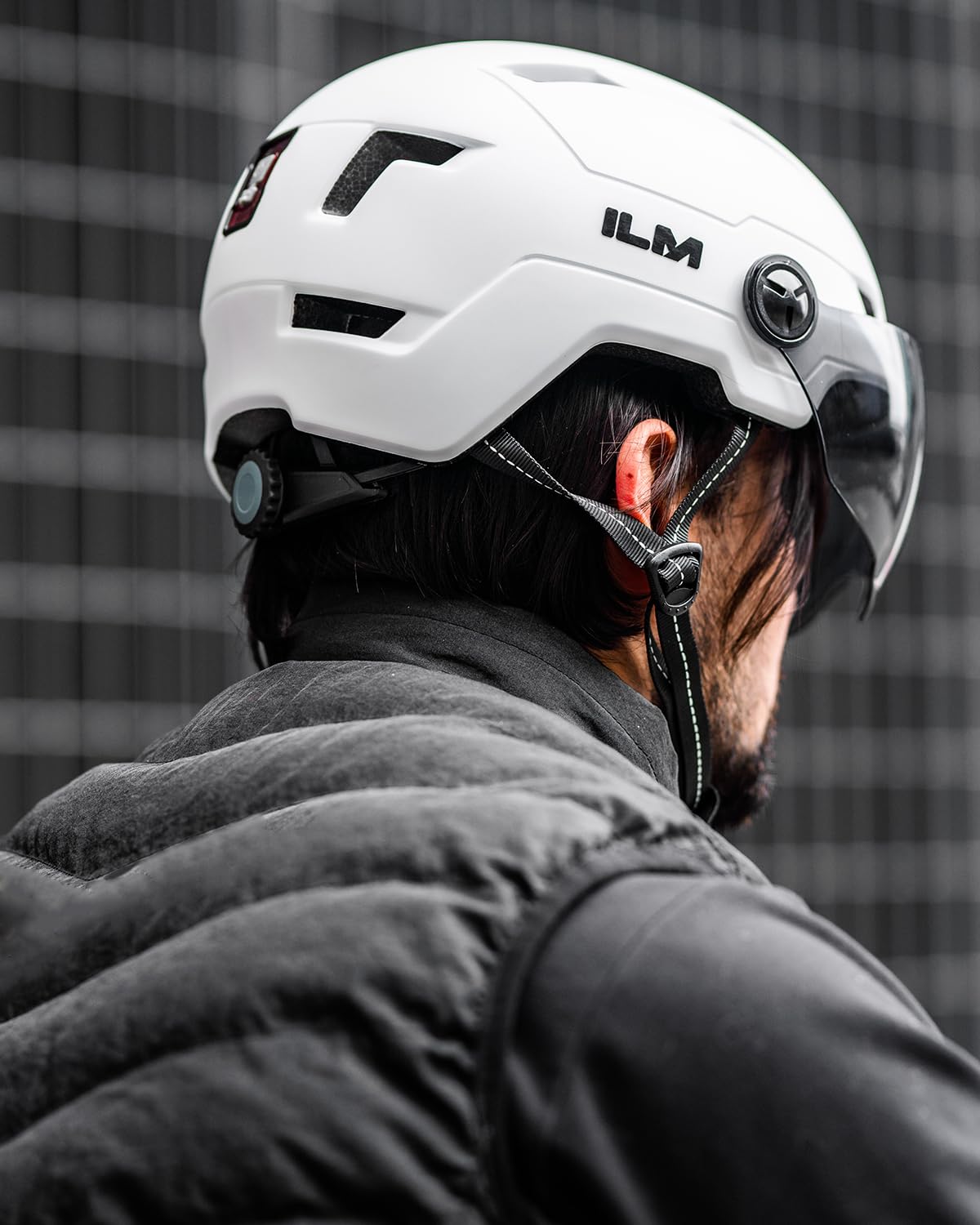 ILM Casco Bici Uomo Donna-Caschi Bici Adulti con LED USB Ricaricabile Luce Anteriore e Posteriore con Rimovibile Visiera-Casco Ciclismo Unisex per Pendolari Scooter Urbano
