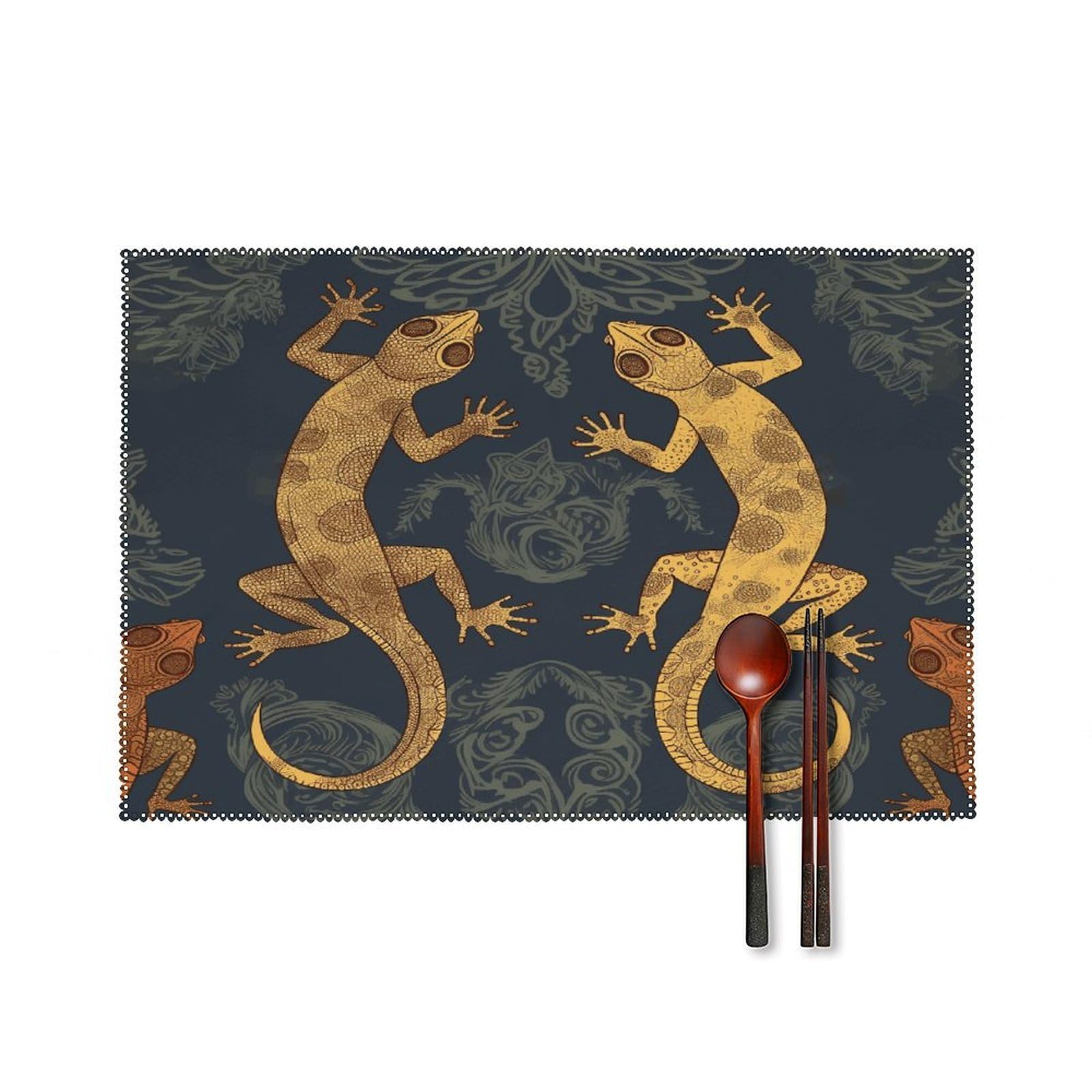Fekiloot Style Gecko Lizards Placemats Set Of 6,Table Mat
