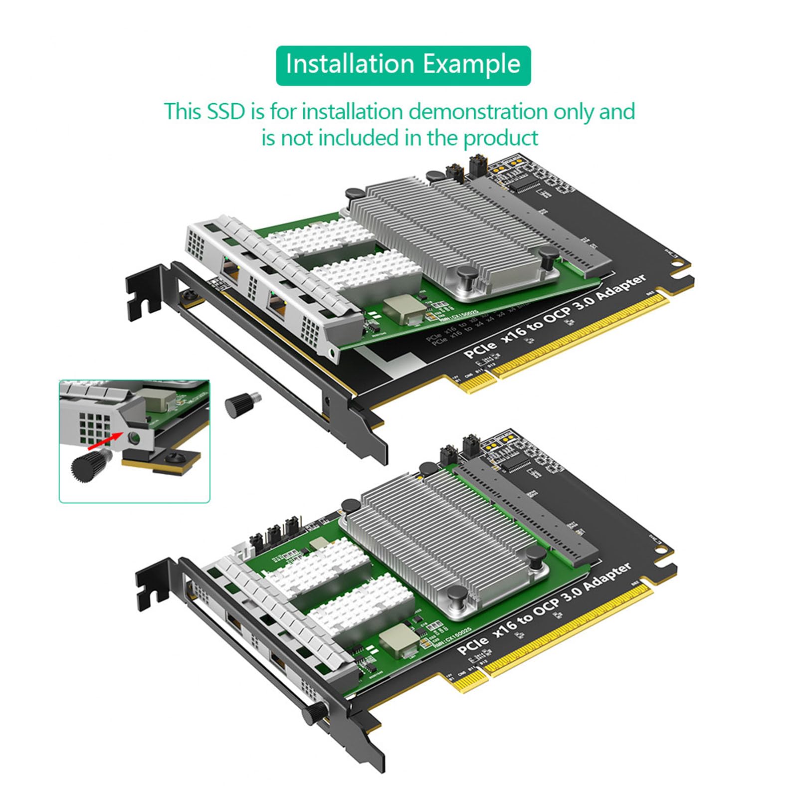 Scheda di rete di conversione OCP NIC3.0 a PCIe 5.0 X16 per server | Trasferimento dati a piena velocità per data center in rete con durabilità industriale e server di sistemi multipli