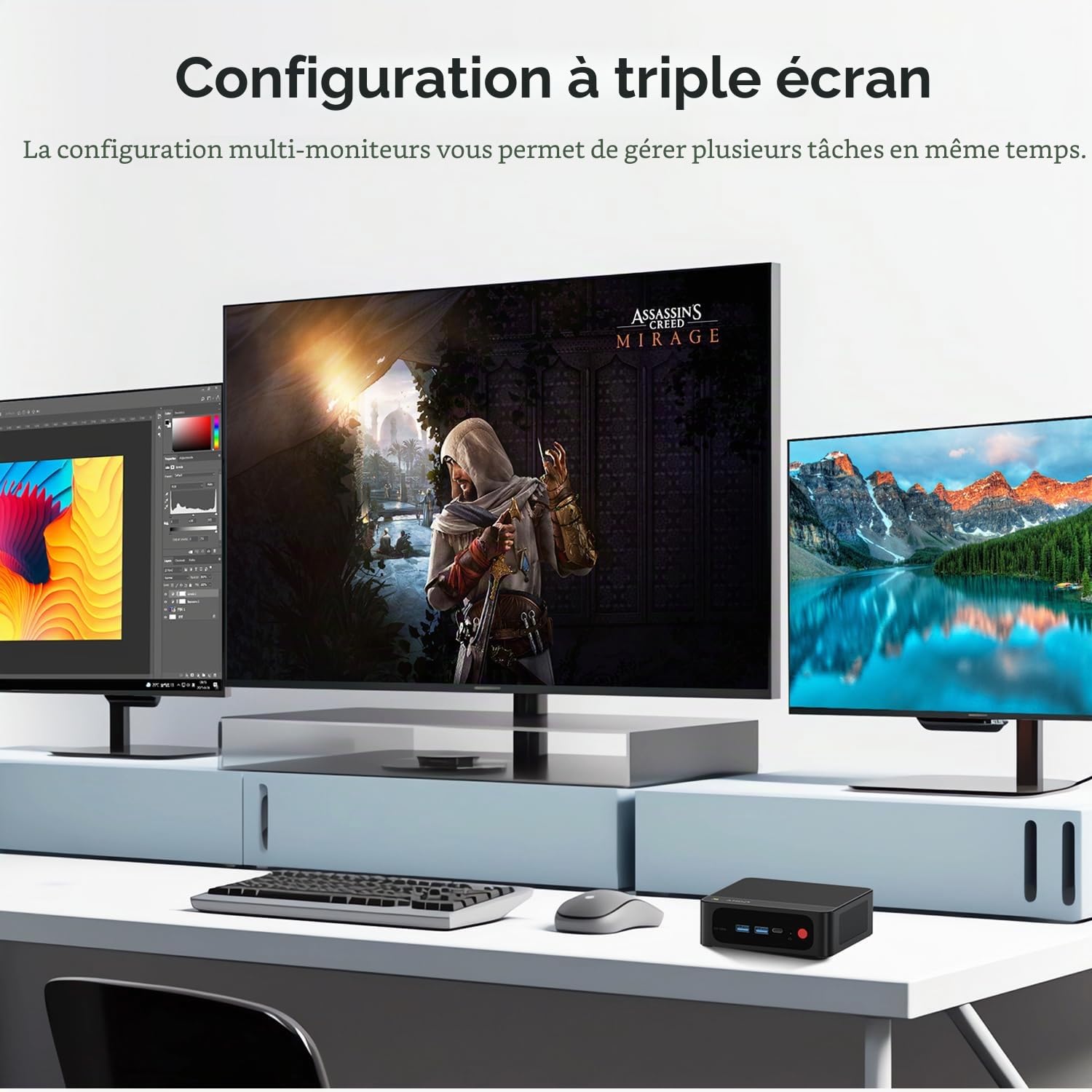 Beelink Mini PC AMD Ryzen R7 7735HS(8C/16T,jusqu'à 4.75GHz), SER5 Max Mini Computer, 24G LPDDR5 RAM/500GB M.2 PCIe SSD, 4K Triple Displays, DP1.4, HDMI, Type-C, WiFi6, BT5.2, 2.5G LAN