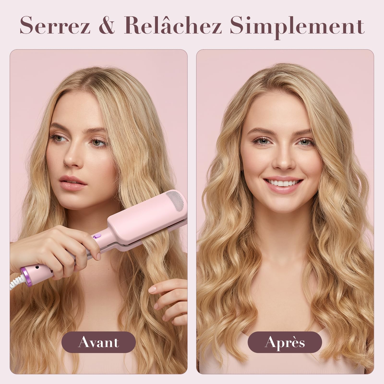 AISEELY Boucleur a Cheveux 3 Tete, 32MM Fer à Friser-Grandes Boucles, 4 Températures Réglables, Anti-Brûlure, Convient aux Débutants,Fer a Friser Boucler pour Cheveux Longs Courts, Styliseur de Vagues