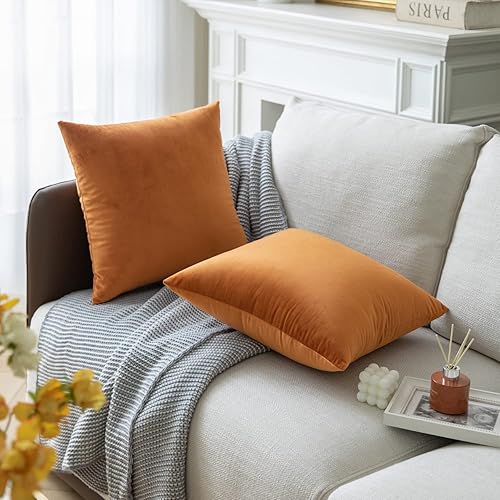 Miniatura 6 de Set of 2 Dark Blue Colored Cozy Velvet Throw Pillow Covers for Bed and Couch - 18"x18"