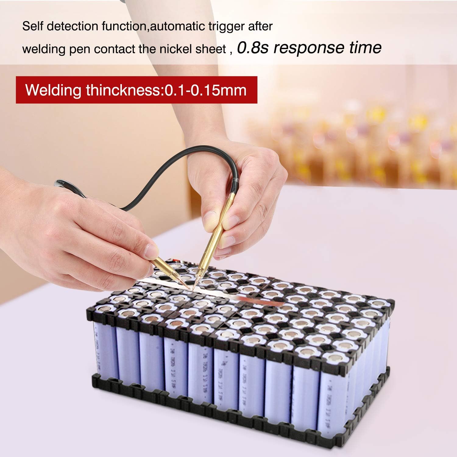 Handheld Spot Welder, Seesii 5 Gears Adjustable Portable DIY Spot Welding Machine with Quick Release Pen 18650 Battery Plate Spot Welding,Mini Spot Weld Machine with Nickel Sheet and Charging Cable - - 