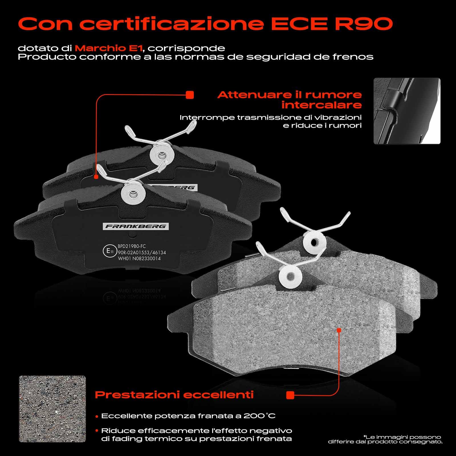 Frankberg 1 set freni incl. 2 dischi freno + 4 pastiglie freno anteriori | 4246R4; Compatibile con: C2 Enterprise JG, C3 I FC FN, C2 JM