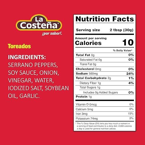 Miniatura 3 de La Costeña Toreados Serranos Nacho 7oz paquete de 6 7oz