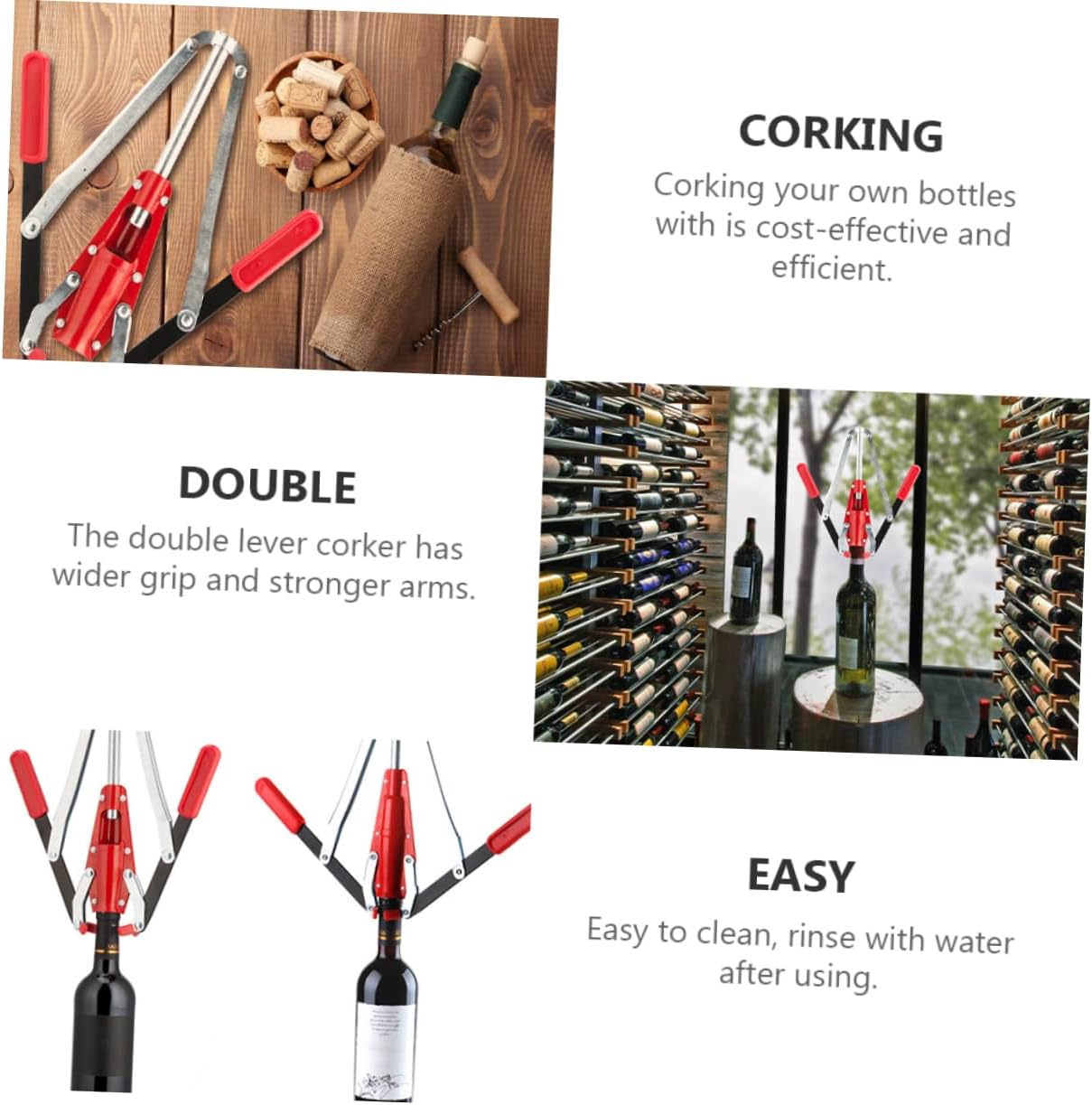 Zerodeko Manual Wine Bottle Corker Lever Wine Opener Corking Machine Household Corker