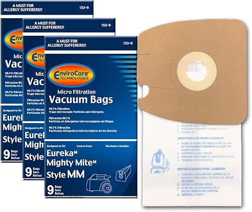 Envirocare Bolsas de vacío de repuesto para envases Eureka Style MM Eureka Mighty Mite serie 3670 y 3680, 27 bolsas (153-9-3)