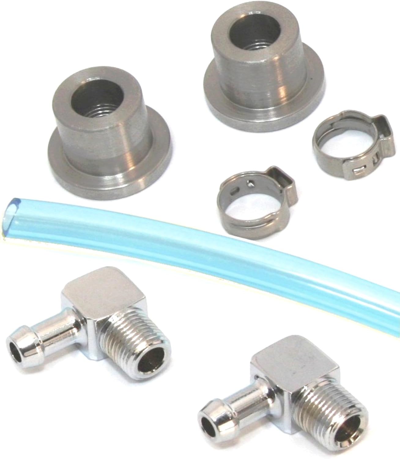 Fuel Sight Gauge Kit with Polished Aluminum Elbow Fittings
