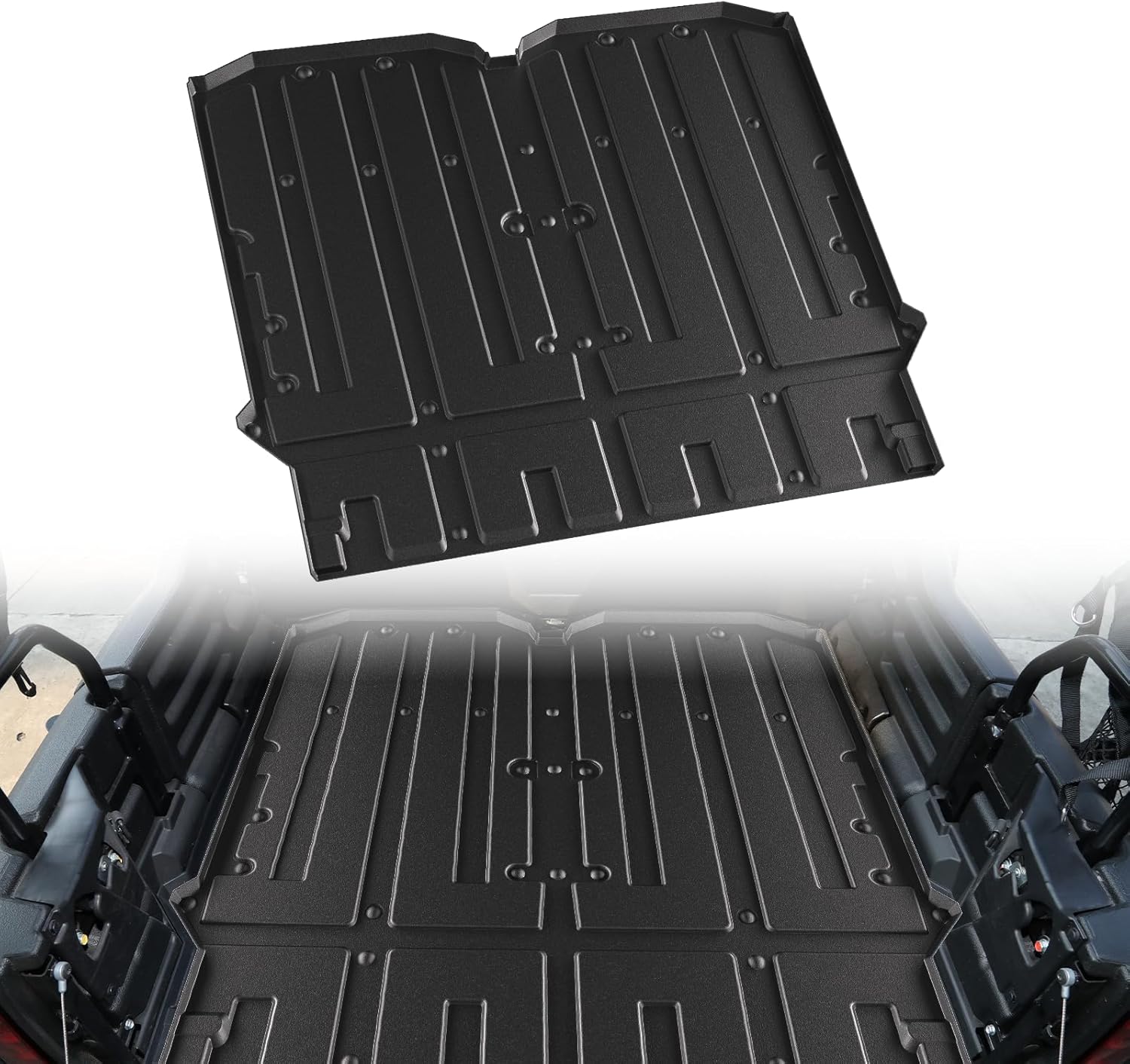 TPE Bed Mat Liner for Honda Pioneer 700-4 2014-2025, Rubber Rear Cargo Bed Mat All Weather Protection Slush Liner for Honda Pioneer 700 4P 2014-2025 Accessories, Replace #0SP42-HL3-201