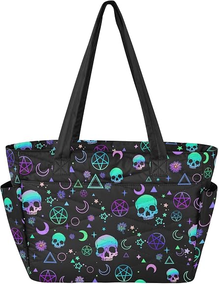 Tote Bag for Women, Large Capacity Tote Handbag with Compartments Quilted Shoulder Bag for Travel Work Gym