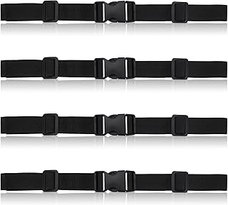 4 Pcs Non-Slip Backpack Chest Straps, Heavy Duty Adjustable Adult Universal Backpack Sternum Strap Chest Belt with Quick Release Buckle for Outdoor Camping Hiking Jogging (Black)