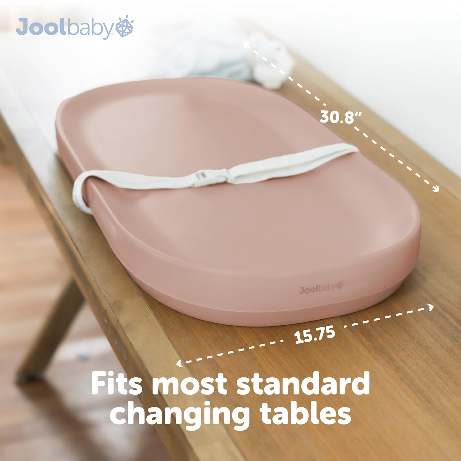 Jool Baby Waterproof Baby Changing Pad - Easy to Clean, Lightweight & Portable - Large Foam Cushion for Comfort (Rose)