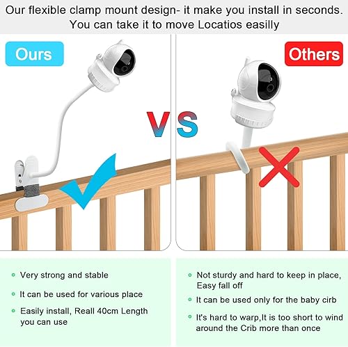 Miniatura 3 de Soporte para monitor de bebé compatible con Kidsneed SM935ASM935C, iFamily SM650SM651, ANMEATE SM650 y otros monitores de bebé con orificio roscado