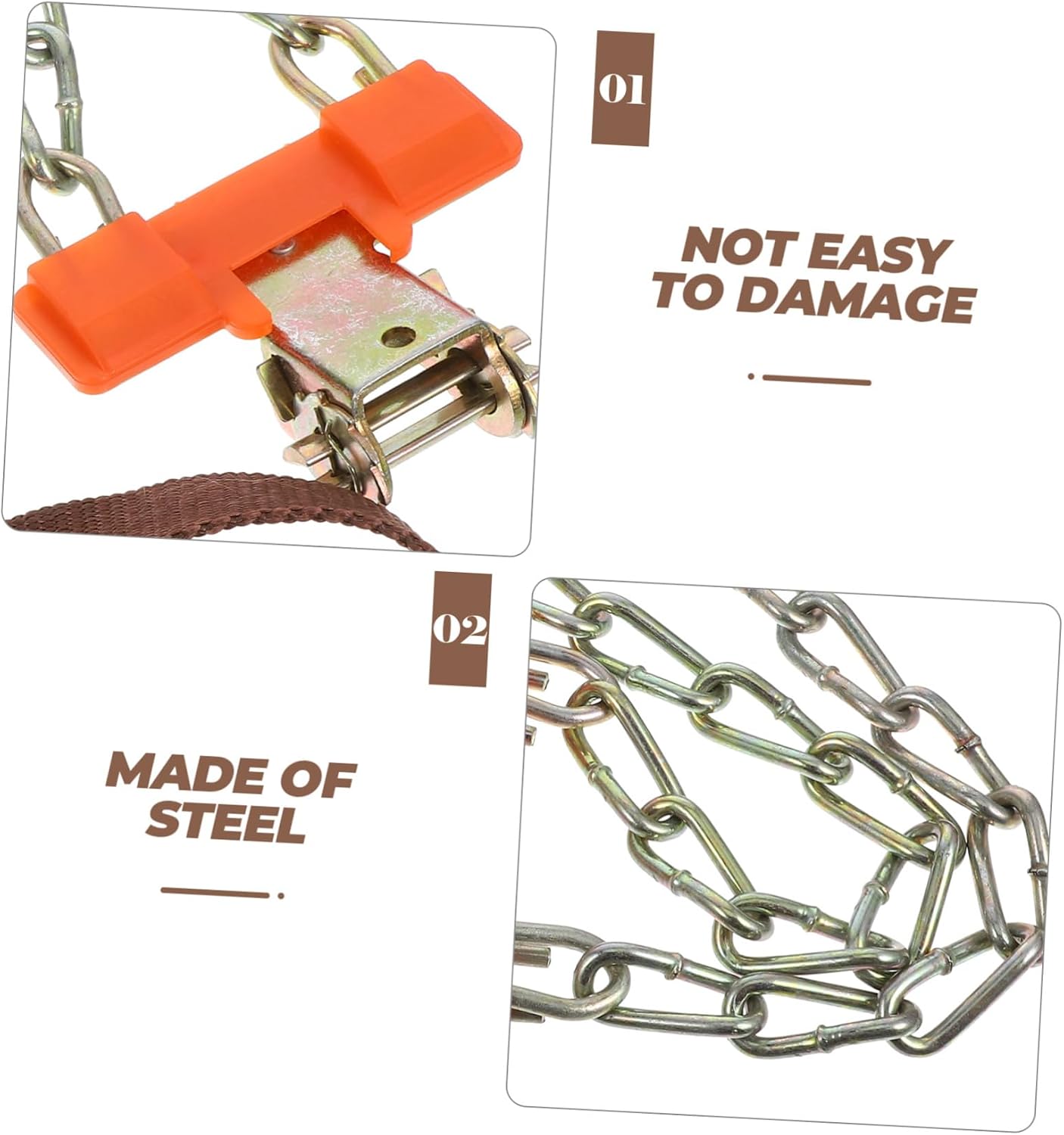 Car Tire Chains for Snow -skid Chain for Cars and Suvs Emergency Traction for Icy Roads Easy Installation Fit