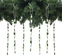 Vista 40 de AMS Adornos para árbol de Navidad, juego de 24 piezas de adornos de carámbanos retorcidos de aluminio para árbol de Navidad, fiesta de Año Nuevo