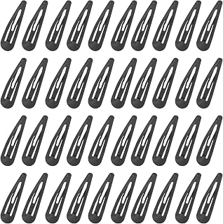 Stadux 40 Pcs Metal Snap Hair Clips Black 2 Inch Barrettes for Women Toddler Girls Hair Accessories