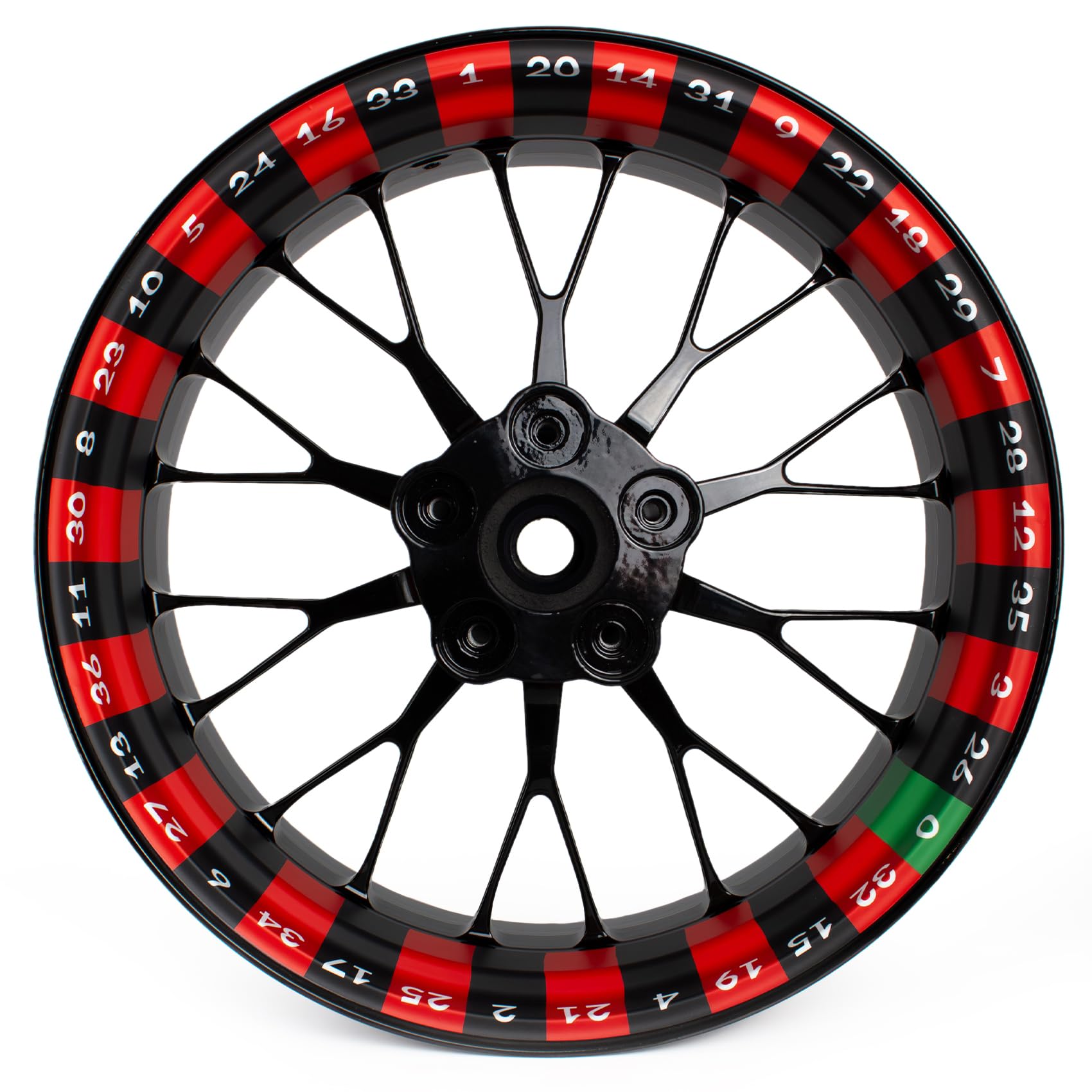 4-teiliges Felgenbettaufkleber Set für 17 Zoll Felgen Komplett Dekor Folie für Motorrad Felgenrandaufkleber selbstklebend wasserfest uv-beständig MR021 (02 Roulette)