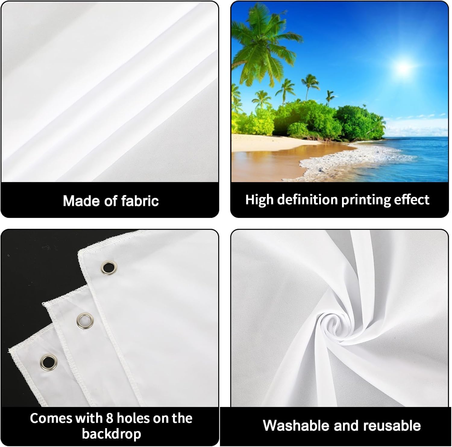 Summer Beach Garage Door Cover Banner 7x16ft Tropical Palm Tree Sunshine Hawaiian Party Backdrop Blue Sky Sea Seaside Ocean Photography Background Holiday Outdoor Decor