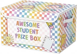 Pastel Checkered Treasure Chest Box Classroom, Awesome Student Prize Box