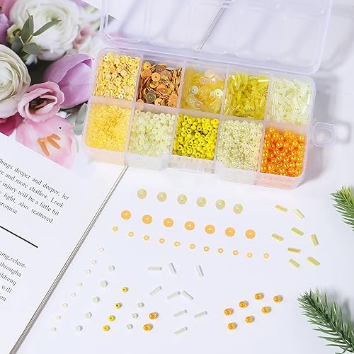 Miniatura 2 de Cuentas surtidas para la fabricación de joyas, cuentas de vidrio para corneta, cuentas de tubo, lentejuelas sueltas, varios tamaños para