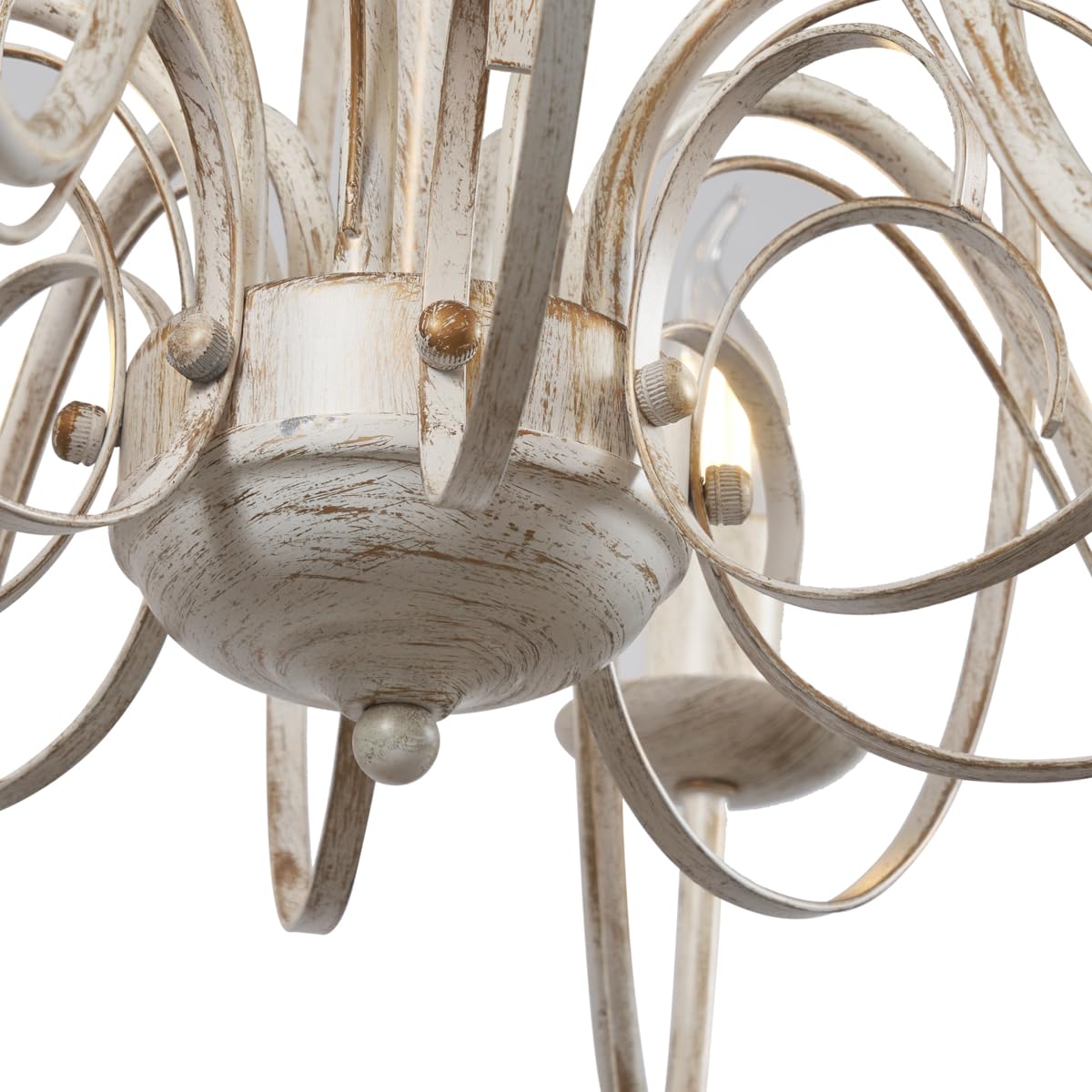 Qazqa giuseppe - Lustre italien - 5 lumière - Ø 600 mm - Crème - Classique/Antique, Rustique - éclairage intérieur - Salon