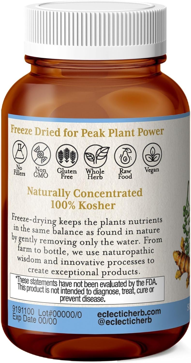 Eclectic Turmeric & Pepper Freeze Dried Vegetables with Glass, Blue, Peppermint, 90 Count