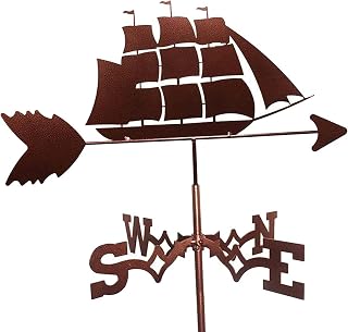 Metal Weather Vane Farmhouse Weathervane Wind Direction Indicator Kit for Garden Patio Yard Roof Mount Outdoor (Color : Style 2)*1