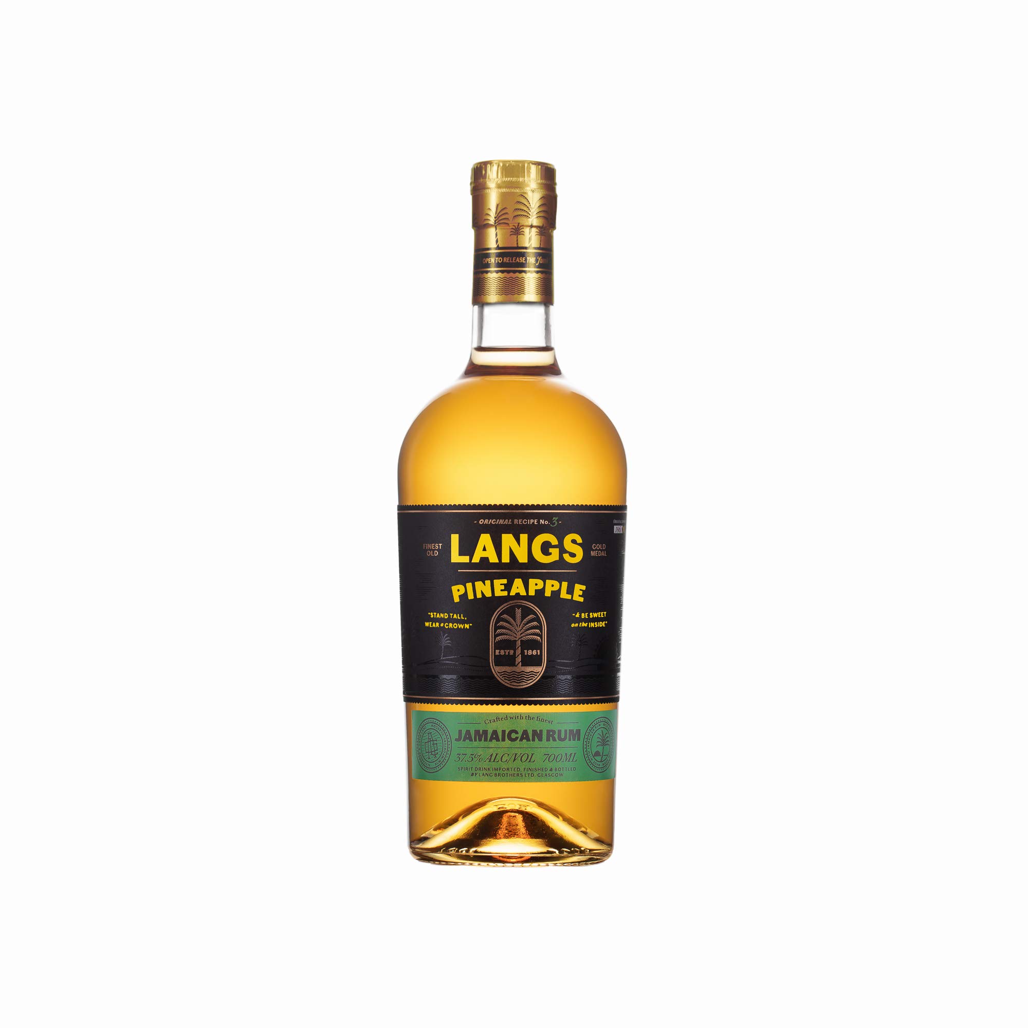 Langs Rum Pineapple Flavoured | 70cl 37.5% ABV | Award-Winning Pot and Column Distilled Jamaican Rum | Infused with Natural Fruit Flavours | Perfect Base for Cocktails