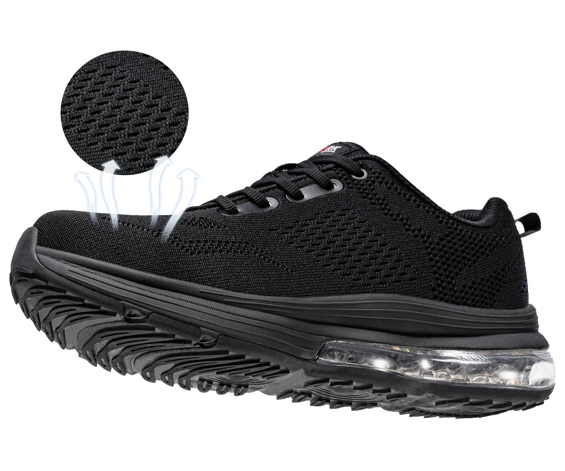 LARNMERN Zapatillas de seguridad antideslizantes con puntera de acero para hombre, ligeras, cómodas, transpirables, para correr