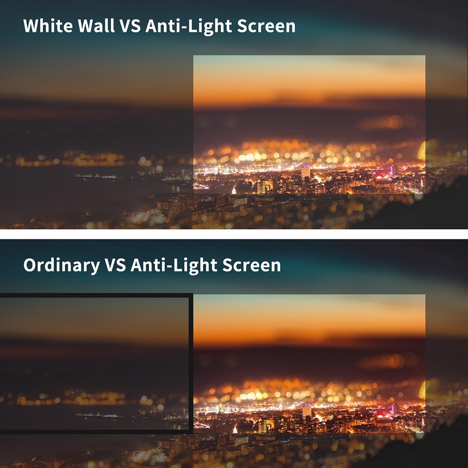 Pantalla de Proyector Plegable 120 Pulgadas 16:9 HD 3D 4K 1080P con Tela Reflectante para Cine en Casa Juegos y Presentaciones Incluye Cintas de Fijación (120 pulgadas)