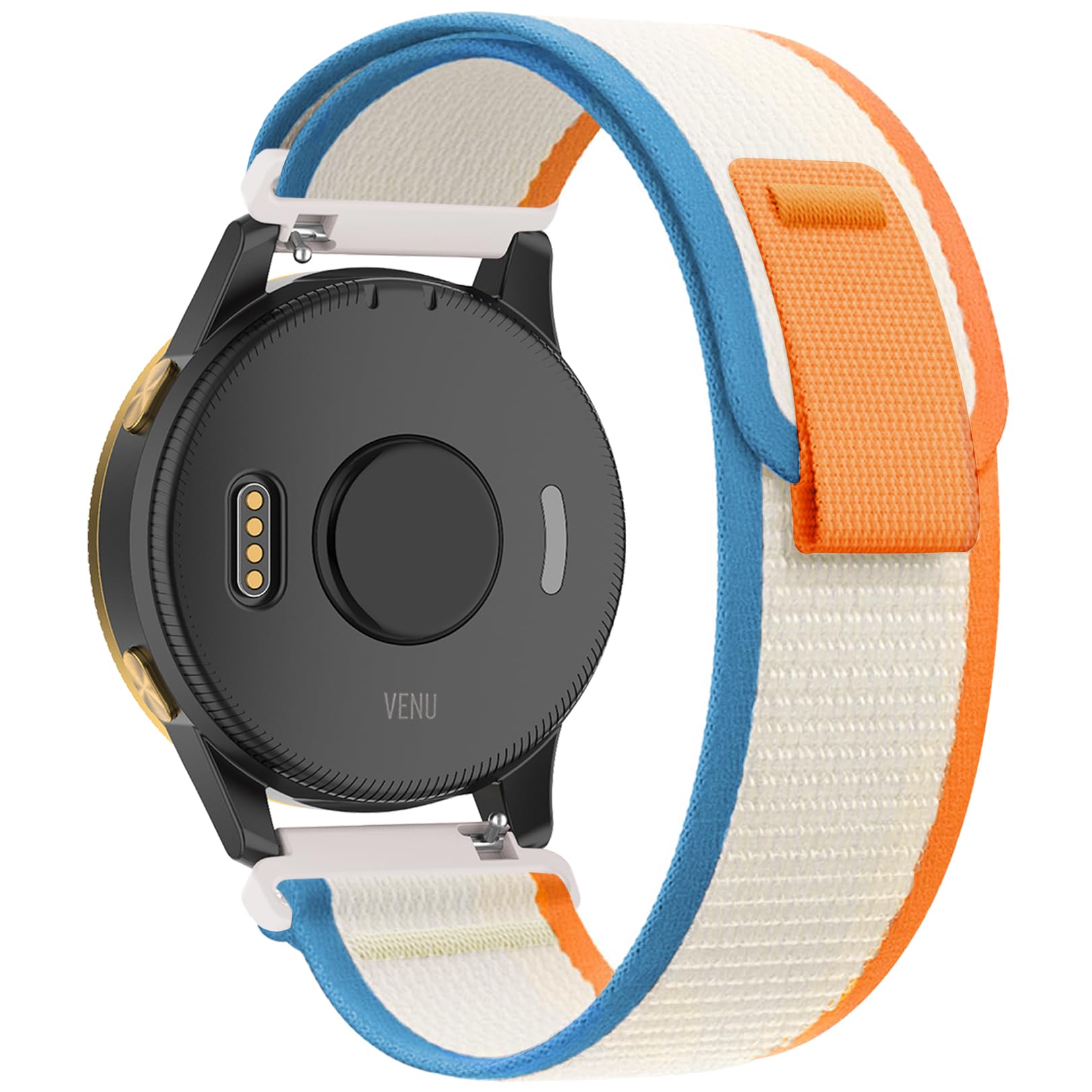 Koazon Trail Loop Nylon 20mm Watch Bands Compatible with Garmin Forerunner 55/165/Vivoactive 5/6,Soft Breathable Adjustable Sports Replacement Strap